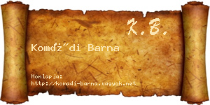 Komádi Barna névjegykártya